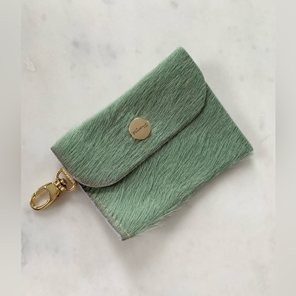 Handmade in the USA Seafoam Leather Keychain Wallet by The Providence Story